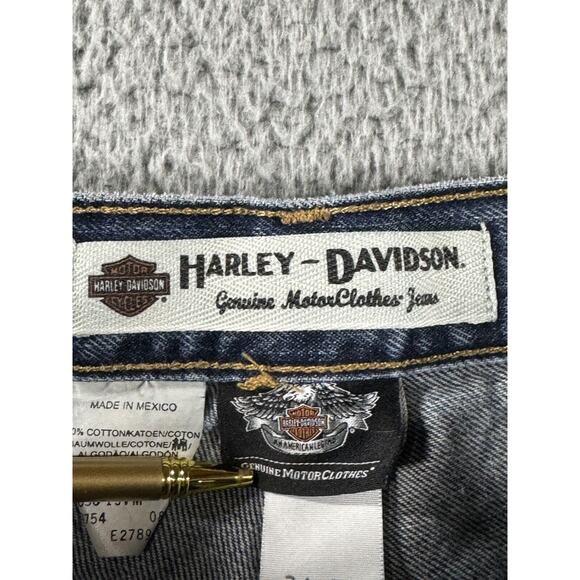 Harley Davidson Jeans Men 34 Straight Leg Grunge Western - Picture 7 of 9